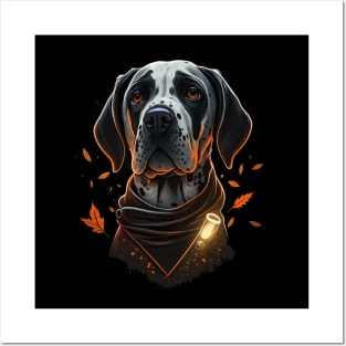 Pointer dog halloween Posters and Art